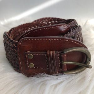 Brown braided belt